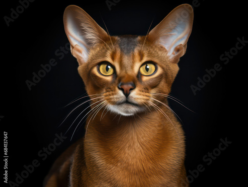 Abyssinian Cat Studio Shot Isolated on Clear Background © Vig