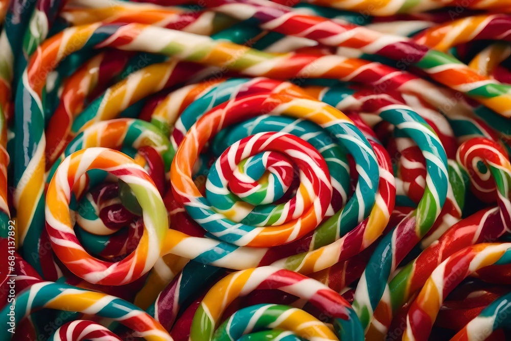 close up of colorful lollipop