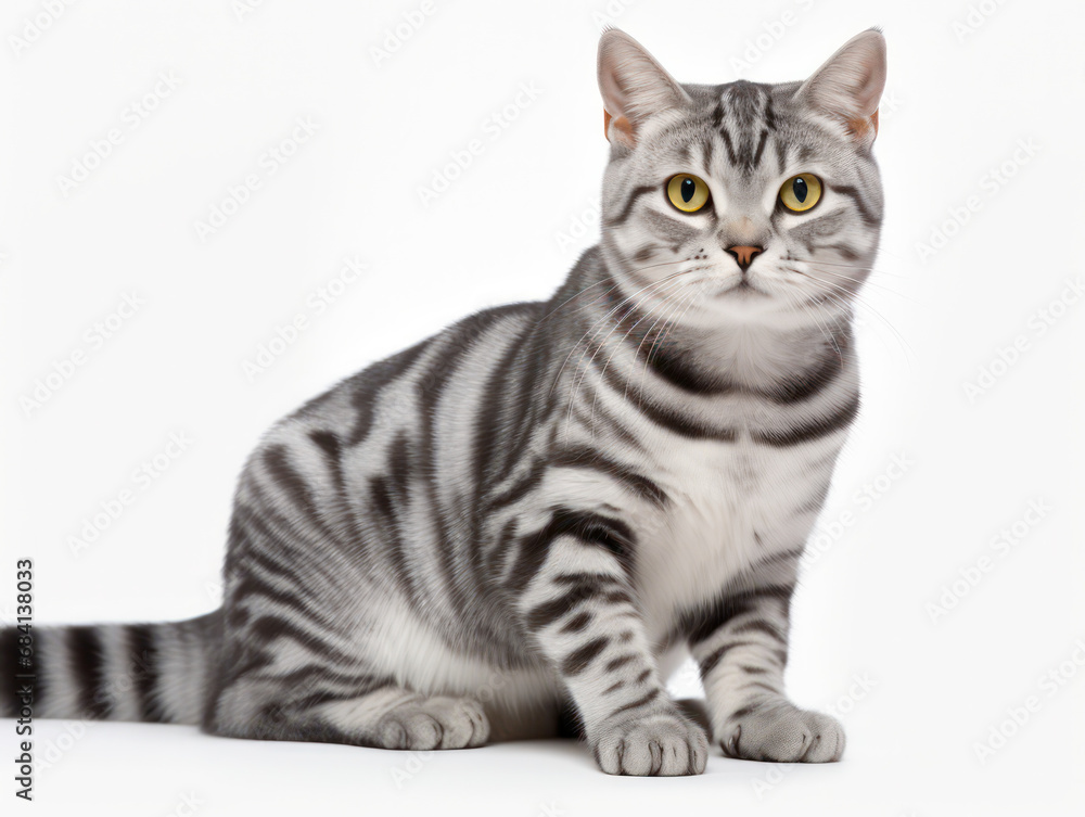 Obraz premium American Shorthair Cat Studio Shot Isolated on Clear Background