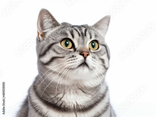 American Shorthair Cat Studio Shot Isolated on Clear Background © Vig