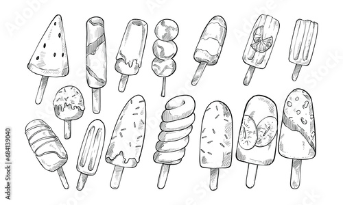 stick ice cream handdrawn illustration