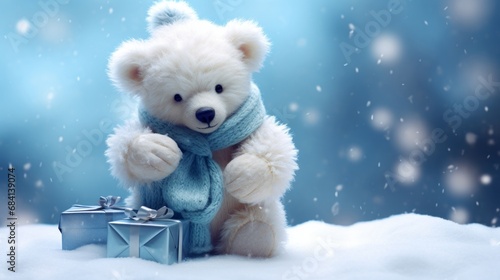 Adorable White Teddy Bear: A Perfect Companion in Your Moments of Solitude Generative AI © monsifdx