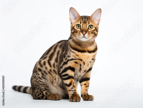 Bengal Cat Studio Shot Isolated on Clear Background