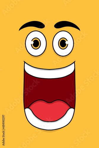 yellow monster smiling cartoon