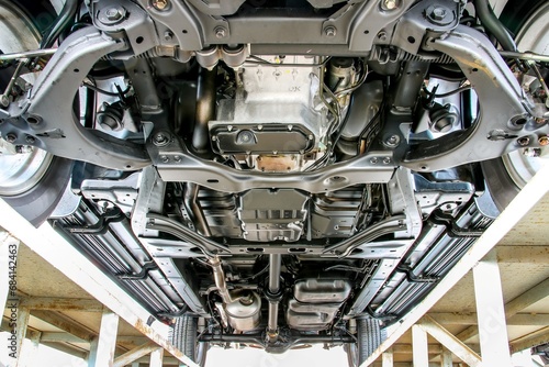 Obraz na płótnie Bottom view of car chassis
