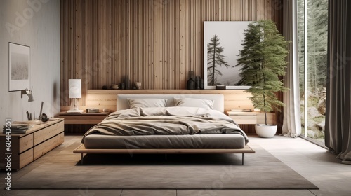 Scandinavian interior design of modern bedroom