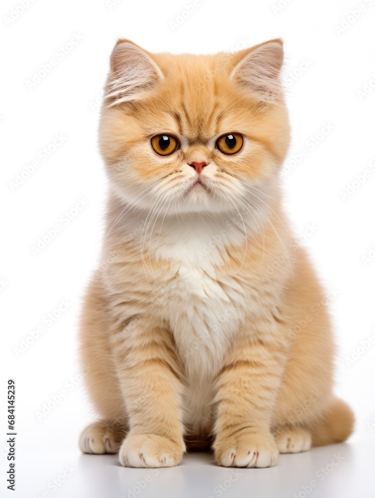 Exotic Shorthair Cat Studio Shot Isolated on Clear Background