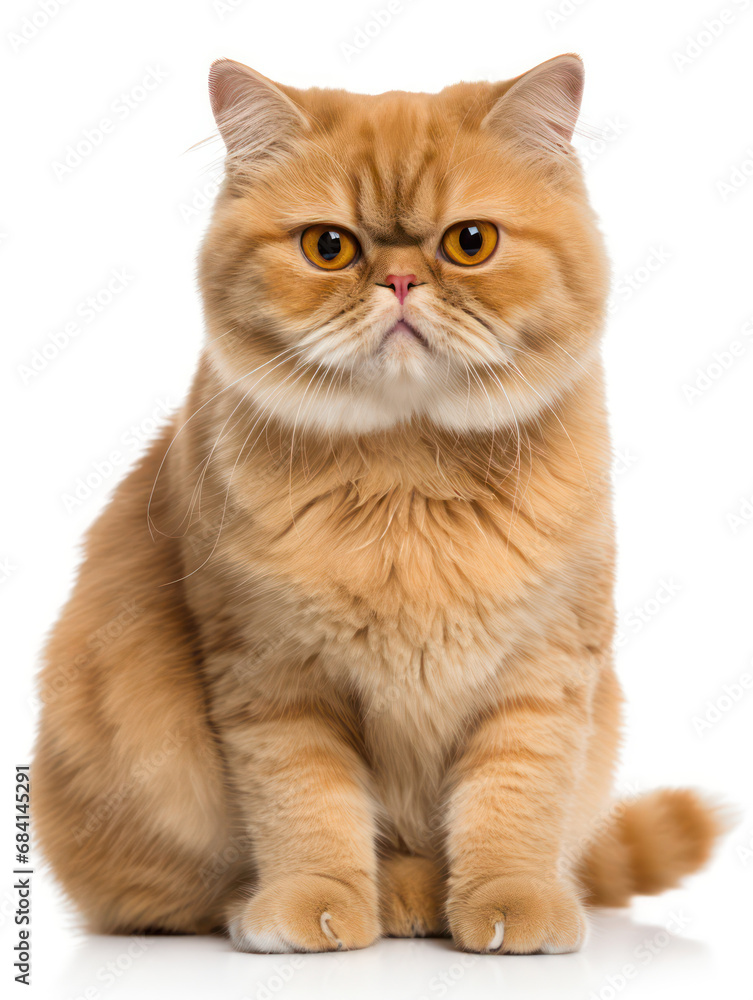 Exotic Shorthair Cat Studio Shot Isolated on Clear Background