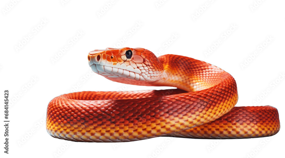 Fototapeta premium Vibrant illustration of an orange Corn Snake, commonly kept as a pet.