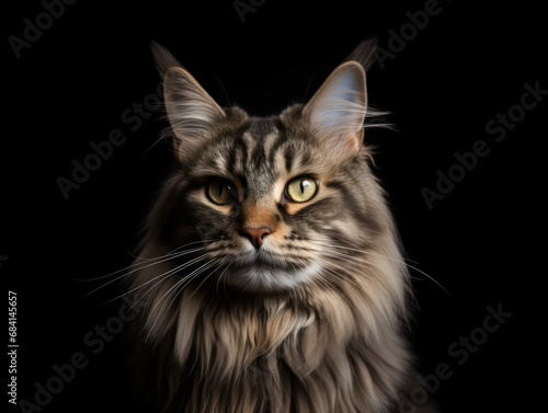 Maine Coon Cat Studio Shot Isolated on Clear Background © Vig