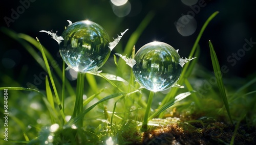 Mesmerizing Dance of Dew: Capturing Nature's Exquisite Detail in a Single Shot Generative AI