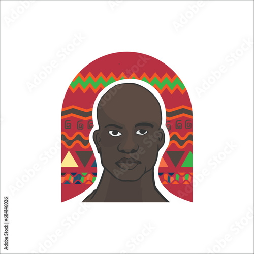 Africa logo with a man with African ethnic tribal