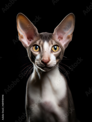 Oriental Shorthair Cat Studio Shot Isolated on Clear Background © Vig