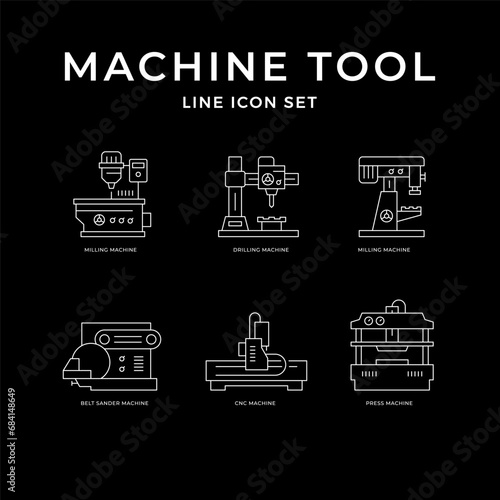 Set line icons of machine tool