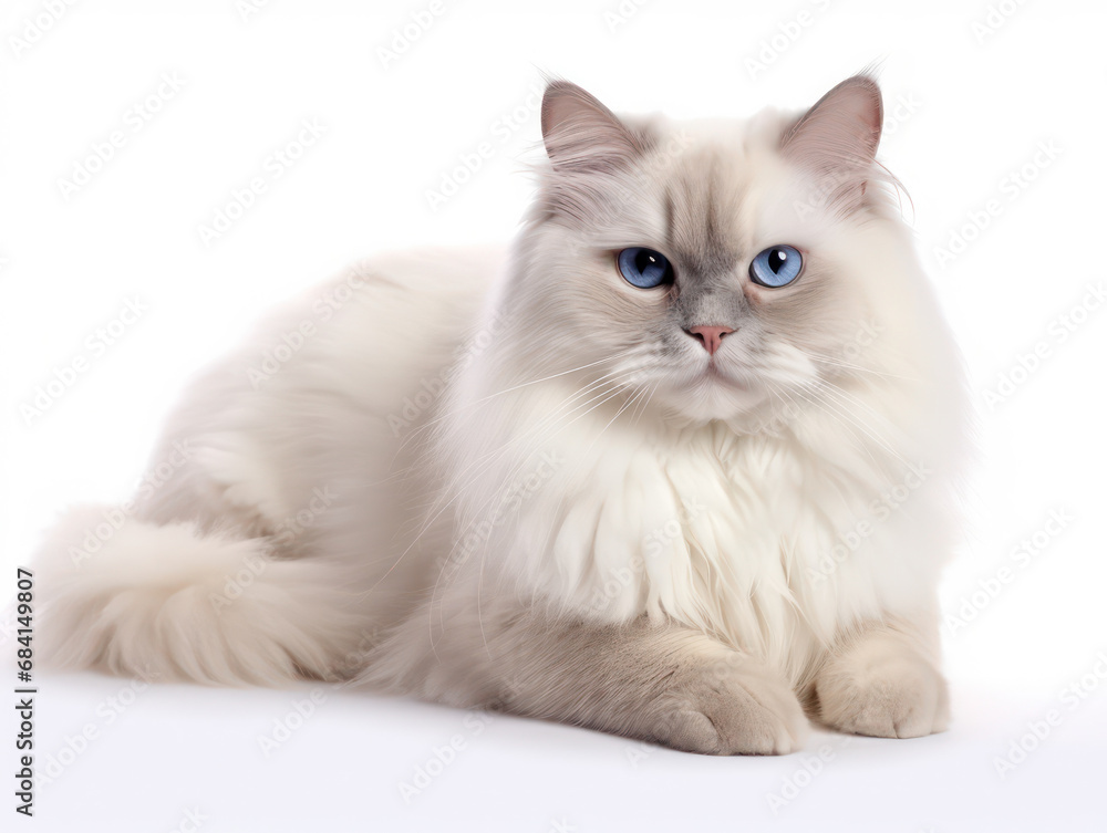 Ragdoll Cat Studio Shot Isolated on Clear Background Ragdoll Cat Studio Shot Isolated on Clear Background