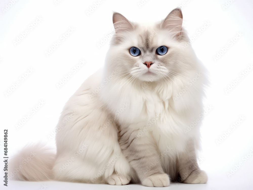 Ragdoll Cat Studio Shot Isolated on Clear Background Ragdoll Cat Studio Shot Isolated on Clear Background