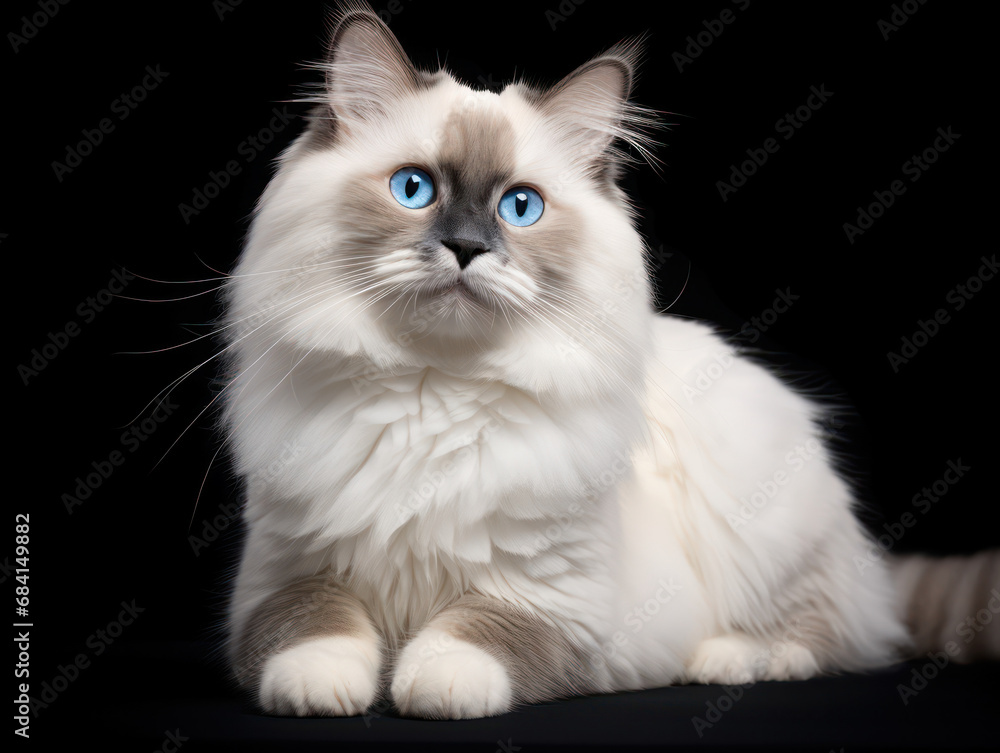 Ragdoll Cat Studio Shot Isolated on Clear Background Ragdoll Cat Studio Shot Isolated on Clear Background