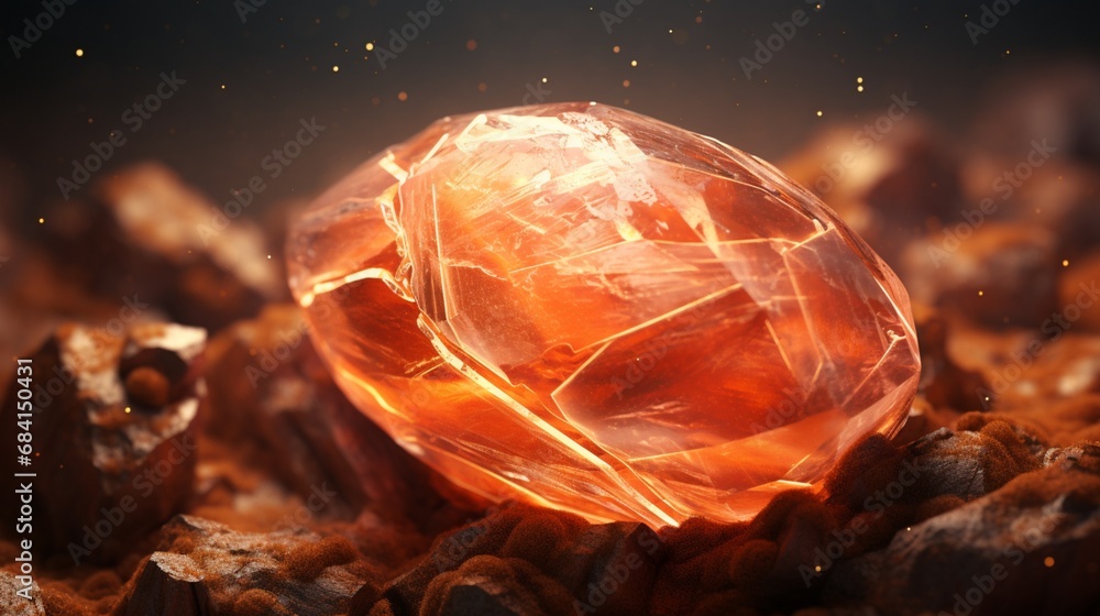 A high-detailed, full ultra HD 8K image of a radiant, sunstone displaying its warm, orange tones A high-detailed, full ultra HD 8K image of a radiant, sunstone displaying its warm, orange tones