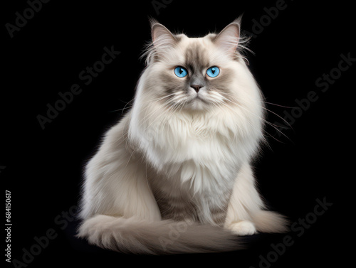 Ragdoll Cat Studio Shot Isolated on Clear Background