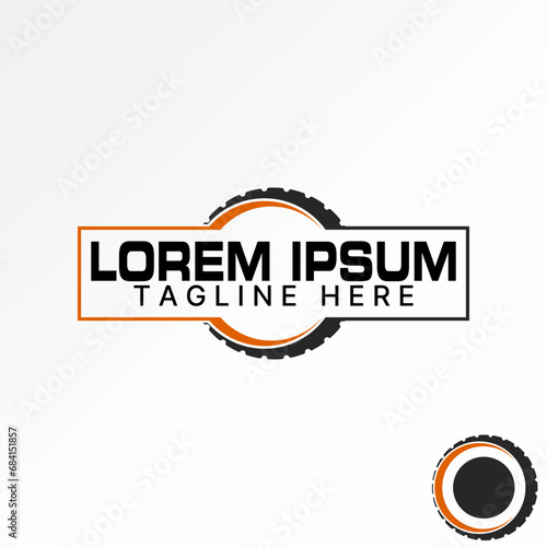 Logo design graphic concept creative premium abstract vector stock unique emblem line template with center tire. Related to automotive store shopping