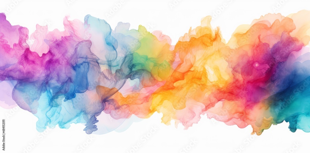 Abstract colorful rainbow color painting illustration texture - watercolor splashes