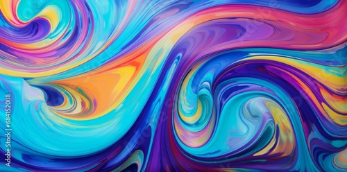 Abstract marbled acrylic paint ink painted waves painting texture colorful background 