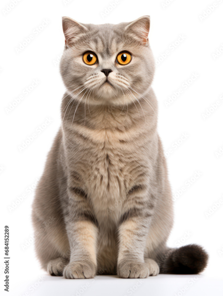 Scottish Fold Cat Studio Shot Isolated on Clear Background Scottish Fold Cat Studio Shot Isolated on Clear Background