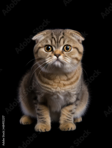 Scottish Fold Cat Studio Shot Isolated on Clear Background © Vig