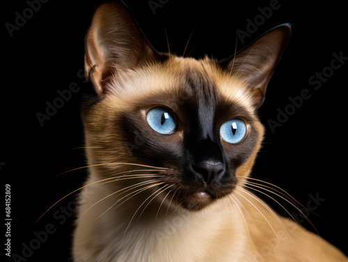 Siamese Cat Studio Shot Isolated on Clear Background © Vig