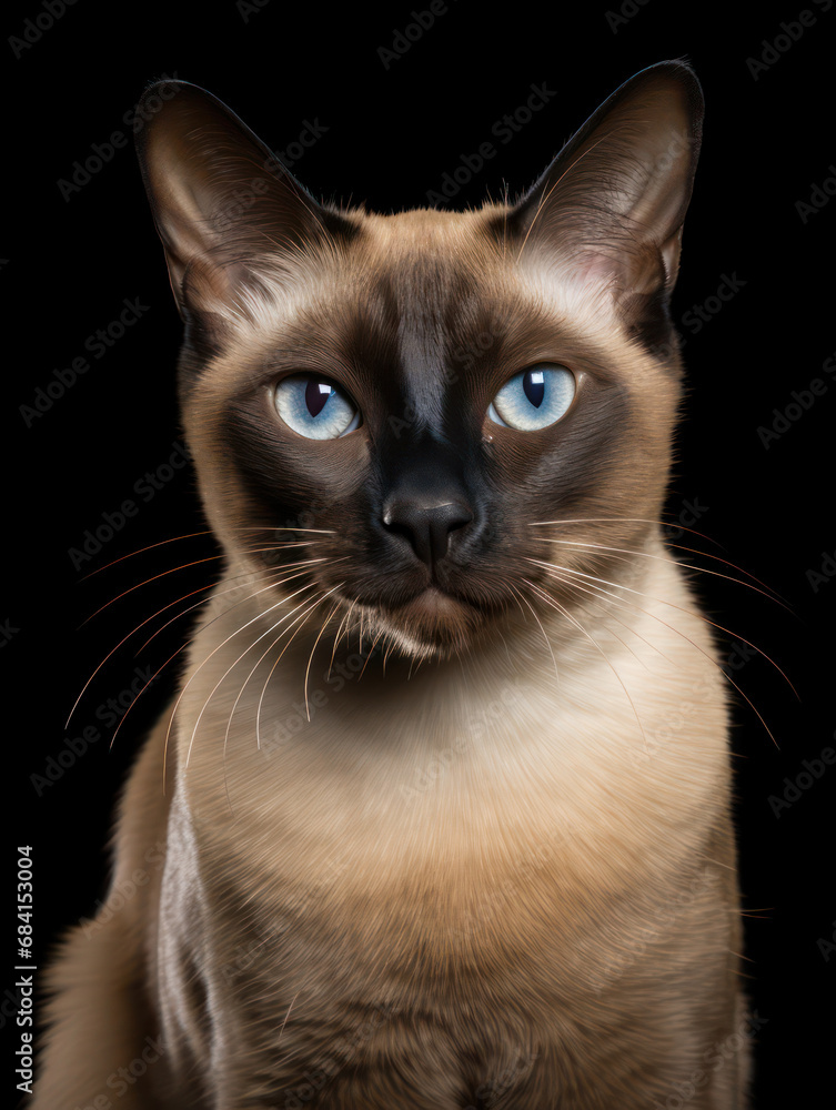 Obraz premium Siamese Cat Studio Shot Isolated on Clear Background