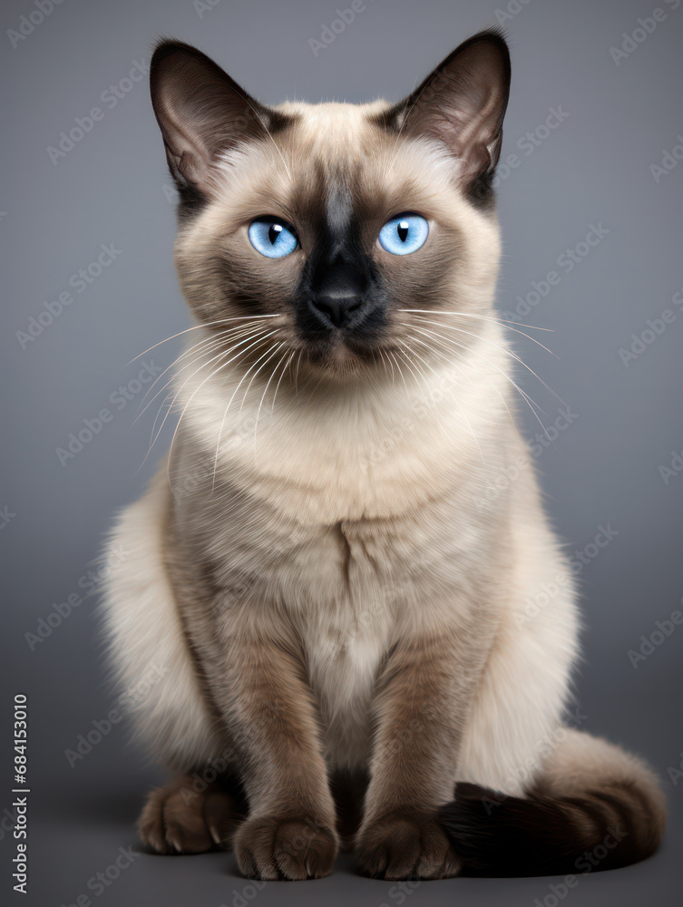 Siamese Cat Studio Shot Isolated on Clear Background Siamese Cat Studio Shot Isolated on Clear Background