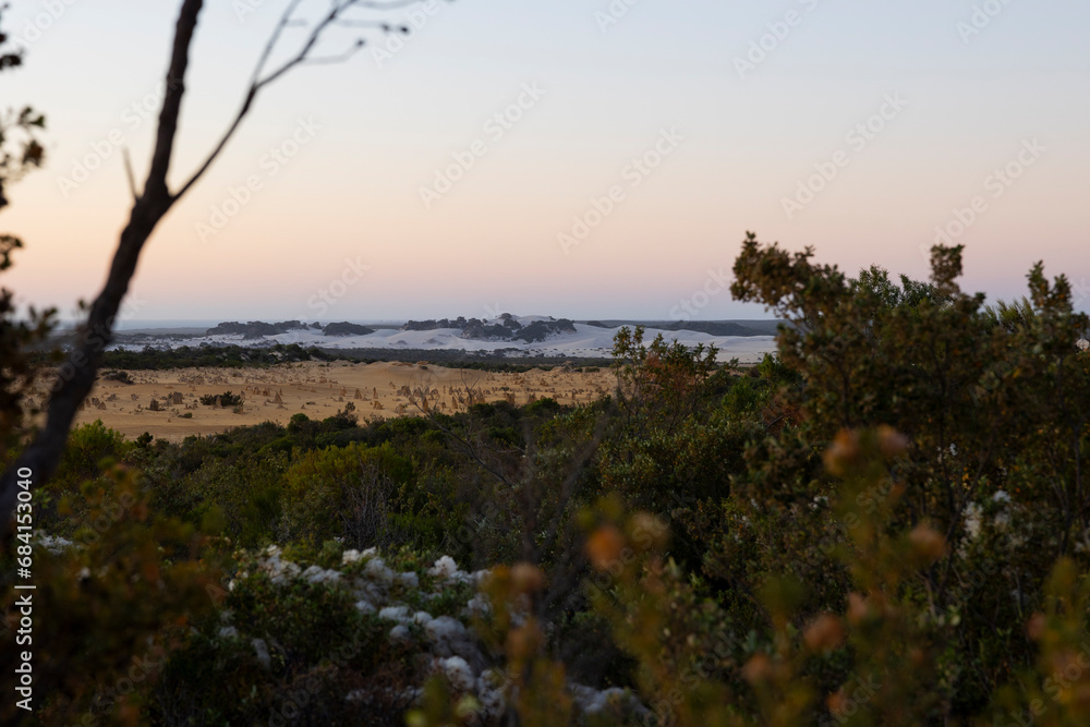The Pinnacles at sunset in the Nambung National Park, western Australia The Pinnacles at sunset in the Nambung National Park, western Australia