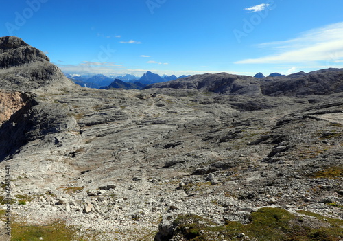 Mountain landscape like lunar surface summer in European alps photo