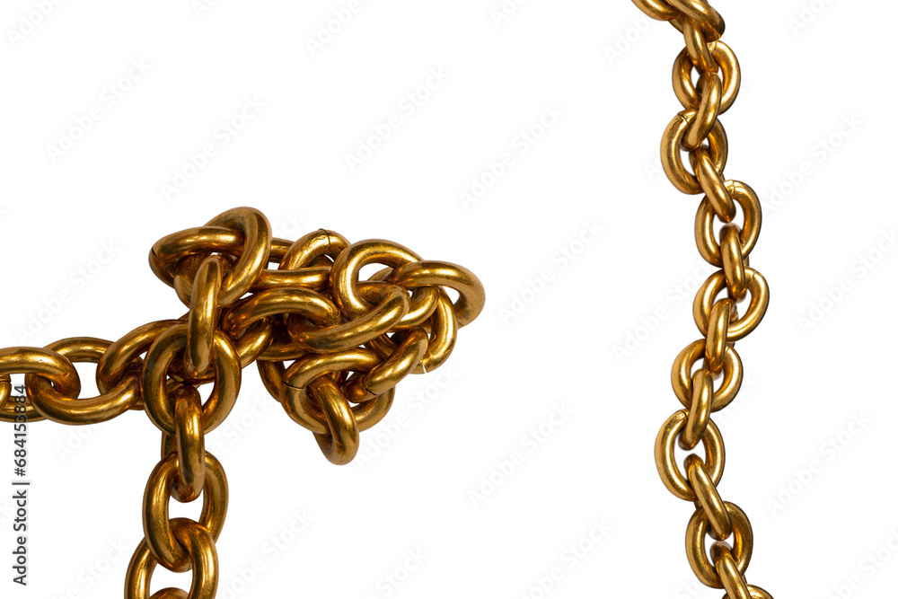 Obraz premium Golden chain isolated on white background.