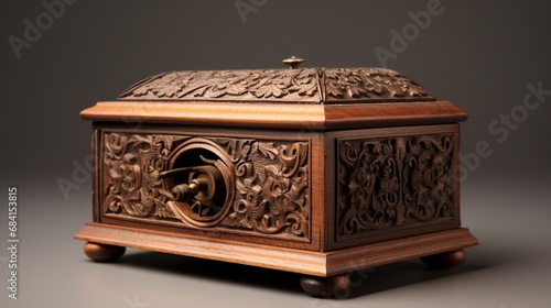 an antique music box with intricate carvings and a faded melody © MuhammadAslam