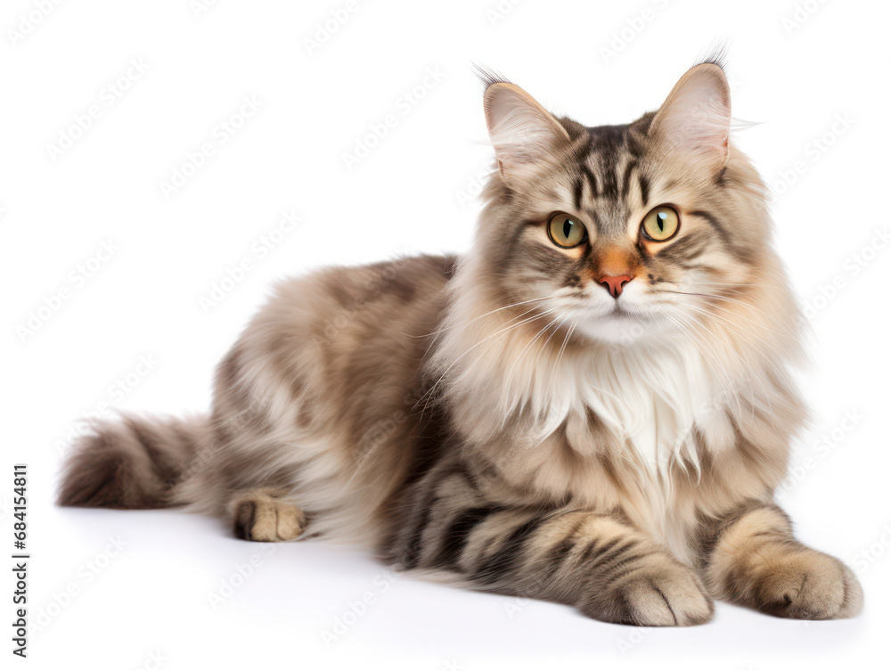 Siberian Cat Studio Shot Isolated on Clear Background Siberian Cat Studio Shot Isolated on Clear Background