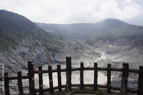 tangkuban perahu, volcano crater, west java, indonesia photo