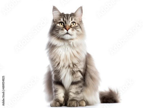 Siberian Cat Studio Shot Isolated on Clear Background