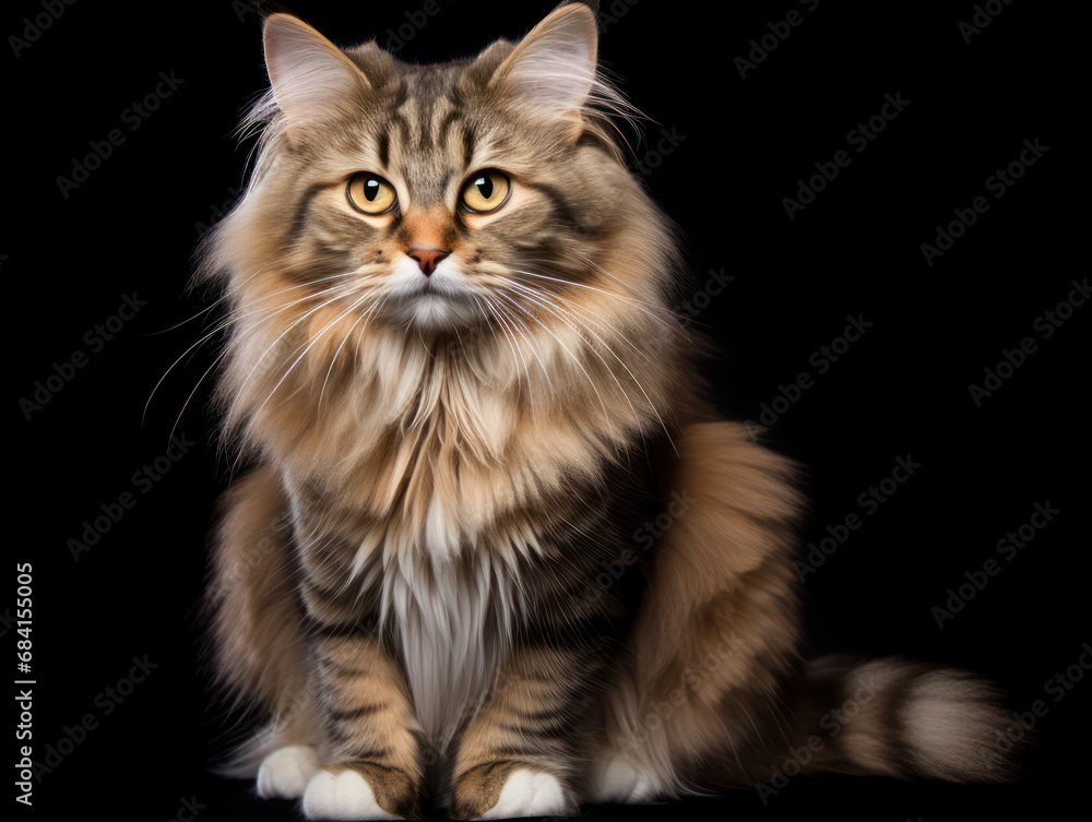 Siberian Cat Studio Shot Isolated on Clear Background Siberian Cat Studio Shot Isolated on Clear Background