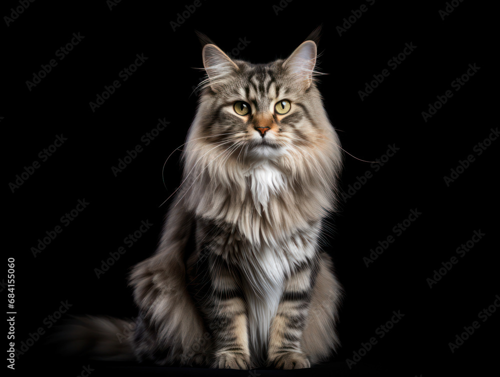 Siberian Cat Studio Shot Isolated on Clear Background Siberian Cat Studio Shot Isolated on Clear Background