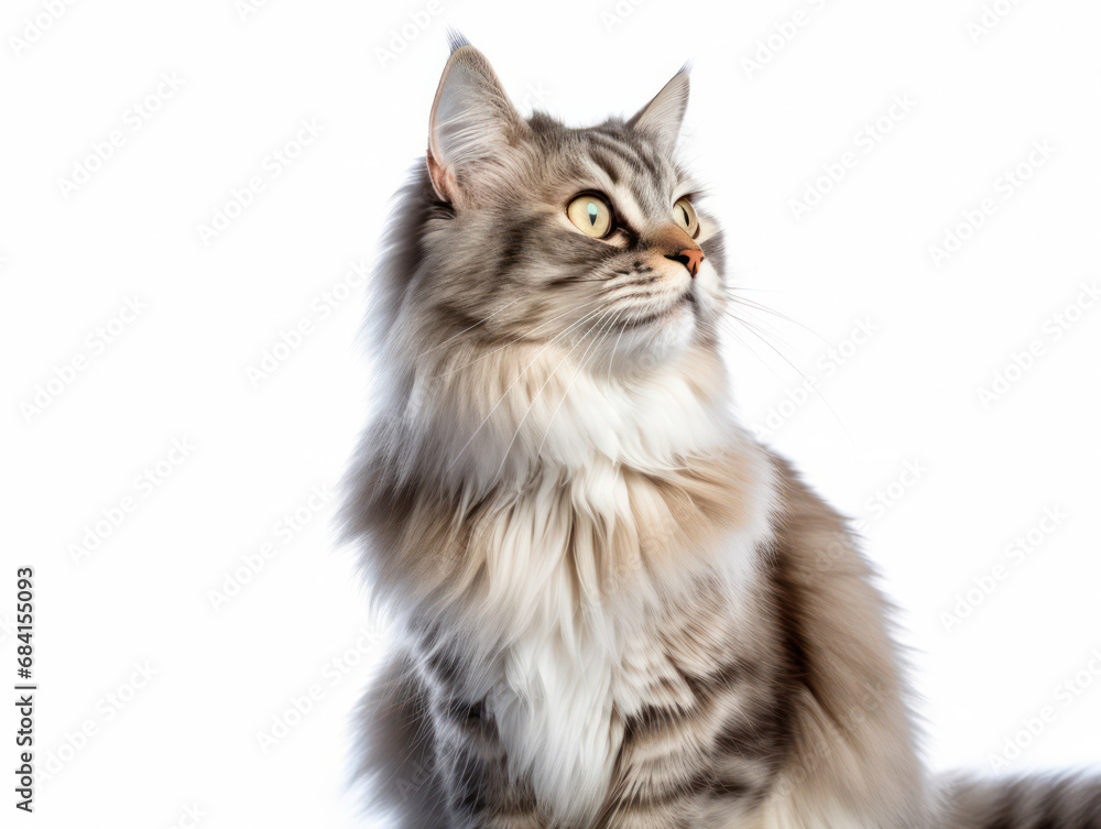 Siberian Cat Studio Shot Isolated on Clear Background Siberian Cat Studio Shot Isolated on Clear Background