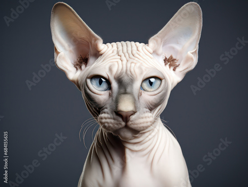 Sphynx Cat Studio Shot Isolated on Clear Background © Vig