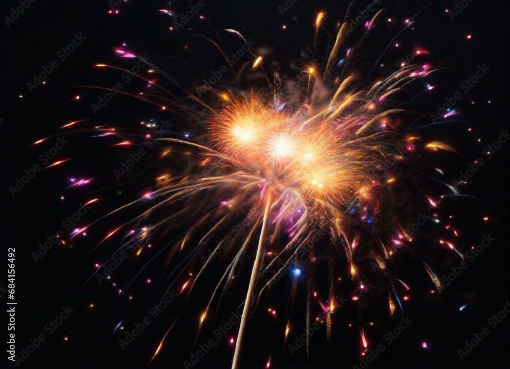 fireworks on the night sky HD 8K wallpaper Stock Photographic Image