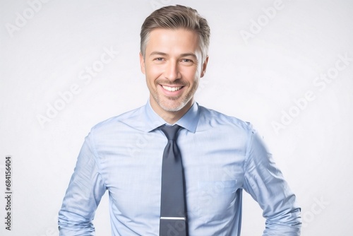 portrait of a businessman in a blue shirt and tie