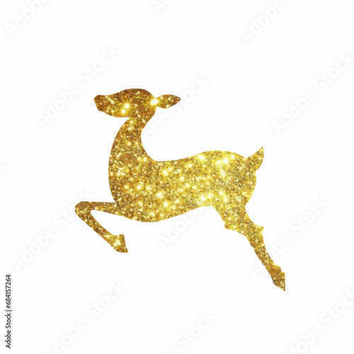 gold glitter deer