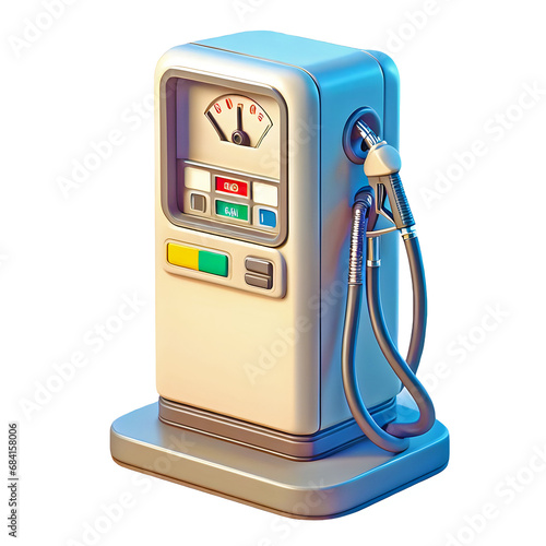 cartoon gas pump 3d isolated on transparent background