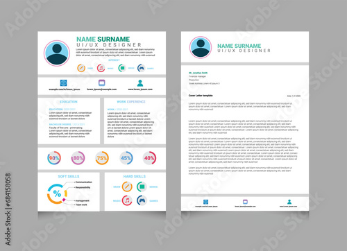Elevate your job application with a uniquely crafted CV resume vector template. Unleash creativity in your presentation, showcasing your skills and personality in a visually stunning format. 
