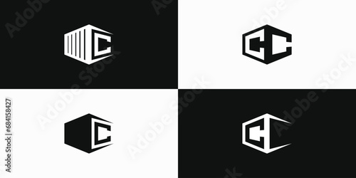 Vector collection of container letter C illustration logos