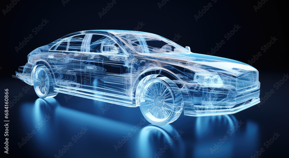 Naklejka premium blue car light