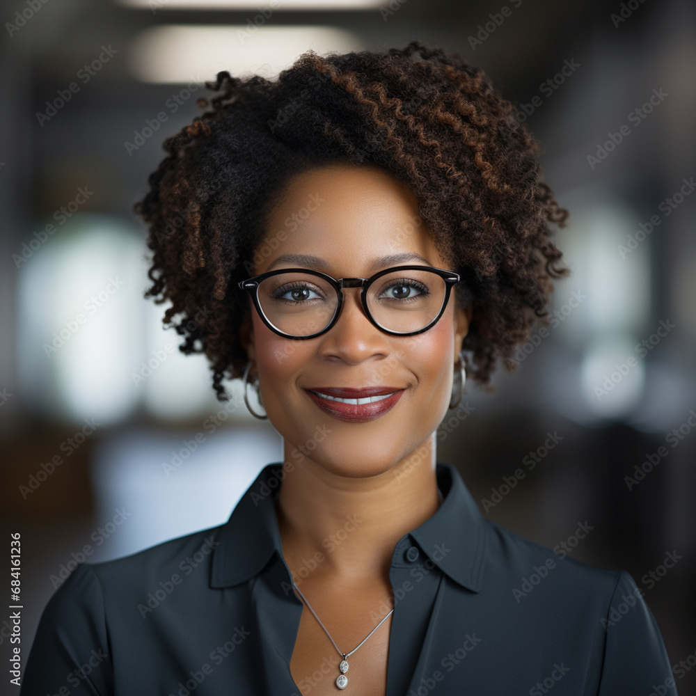 photo of intelligent 40 year old black american businesswoman wearing glasses photo of intelligent 40 year old black american businesswoman wearing glasses